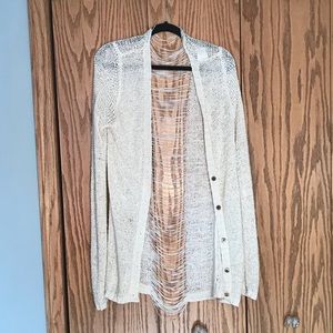 Cardigan with ribbed back